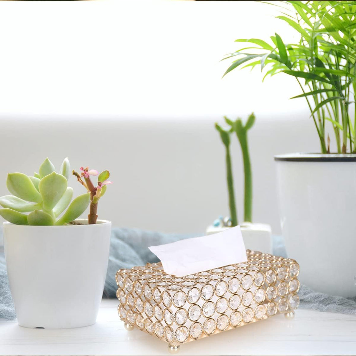 Rectangular Crystal Tissue Box | Endless Crystal Luxury Tissue Box Container